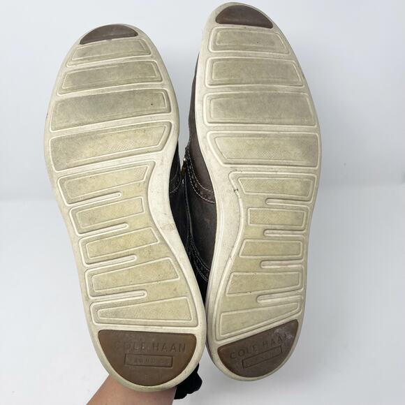 Cole Haan Mens 10.5 Grey Original Grand Wingtip Oxford Sneaker Shoe Leather - Picture 12 of 12